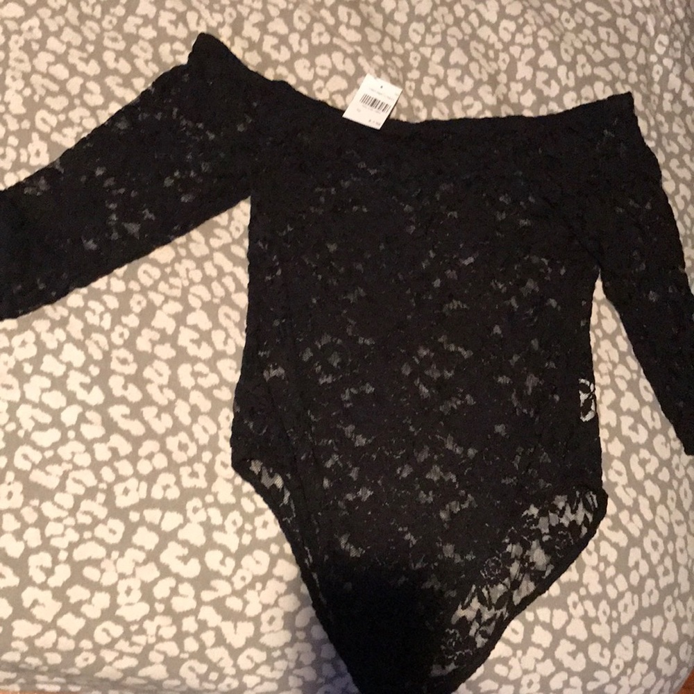 Off the shoulder see thru bodysuit